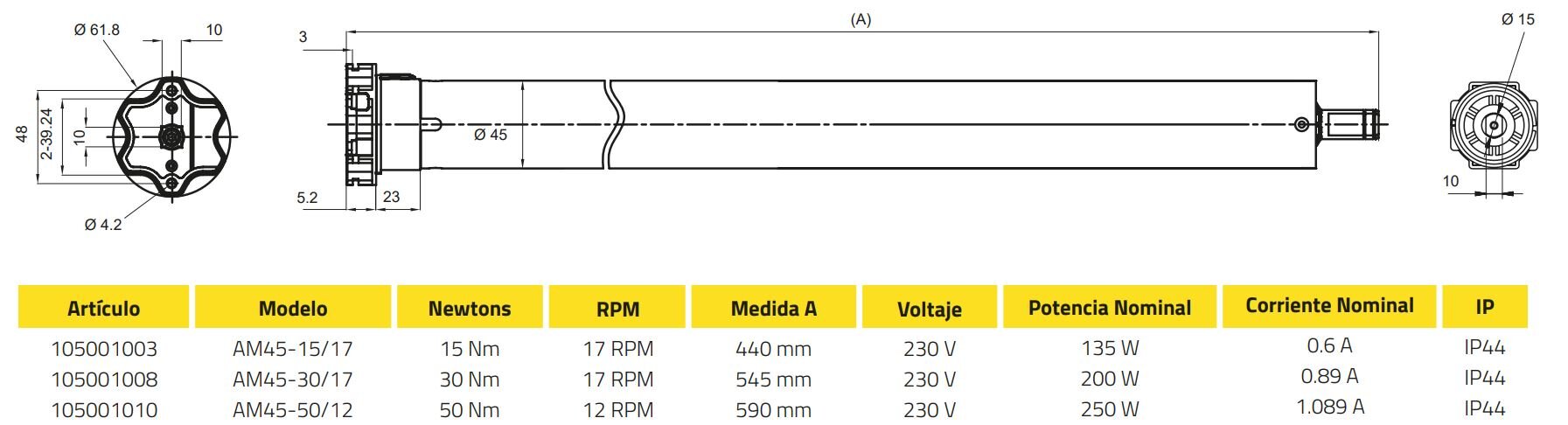 motor vía mecánico am45 basic