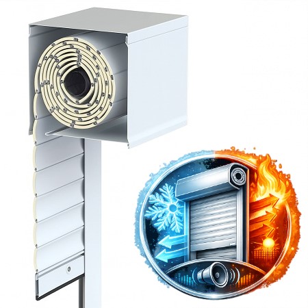 persiana cajón de aluminio exterior con lamas térmicas (sin obra)
