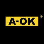 logotipo a ok sobre fondo negro